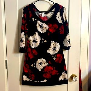 Black/Red Floral Tunic/Minidress